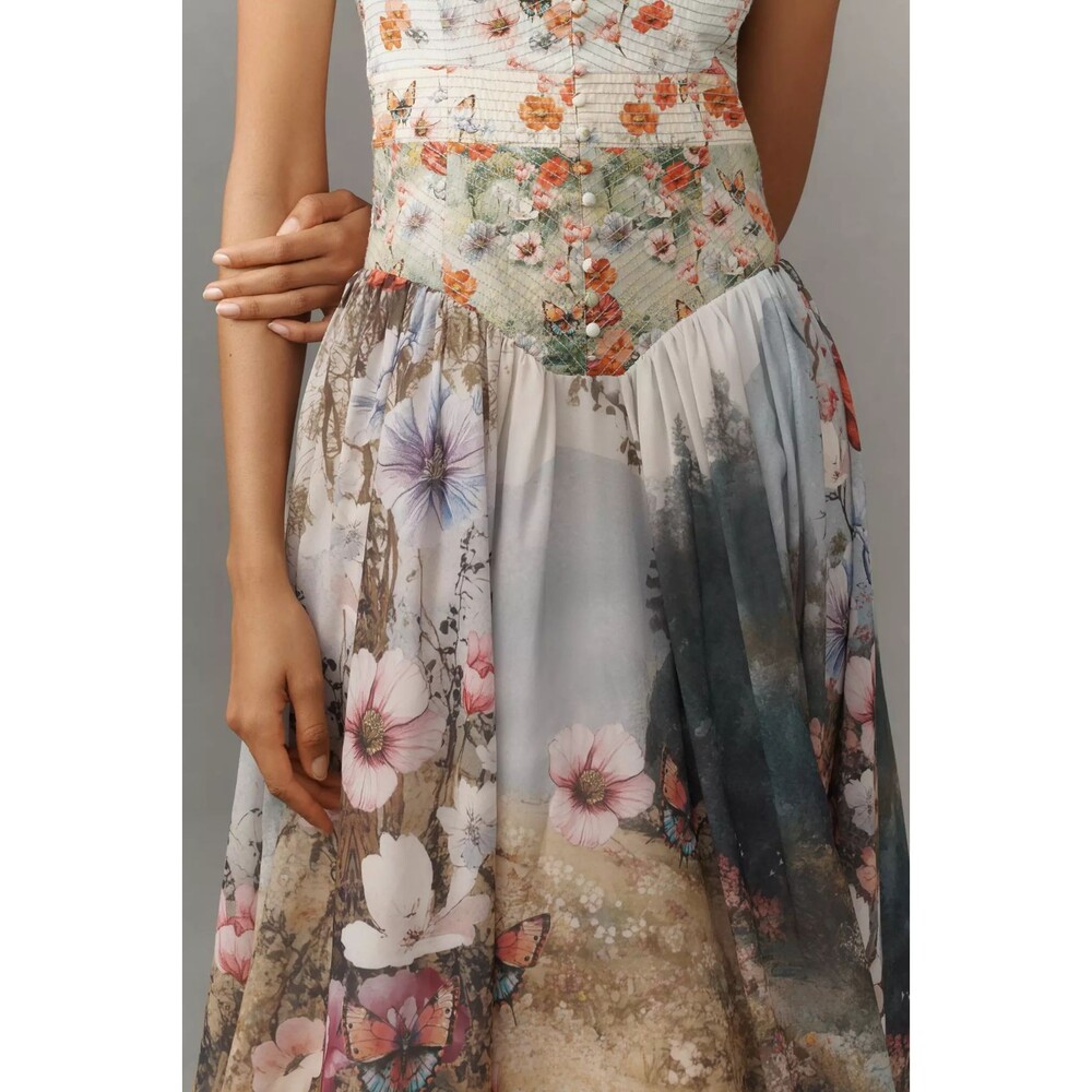 Anthropologie The Muse Basque-Waist Midi Dress XL NWT - Picture 4 of 5